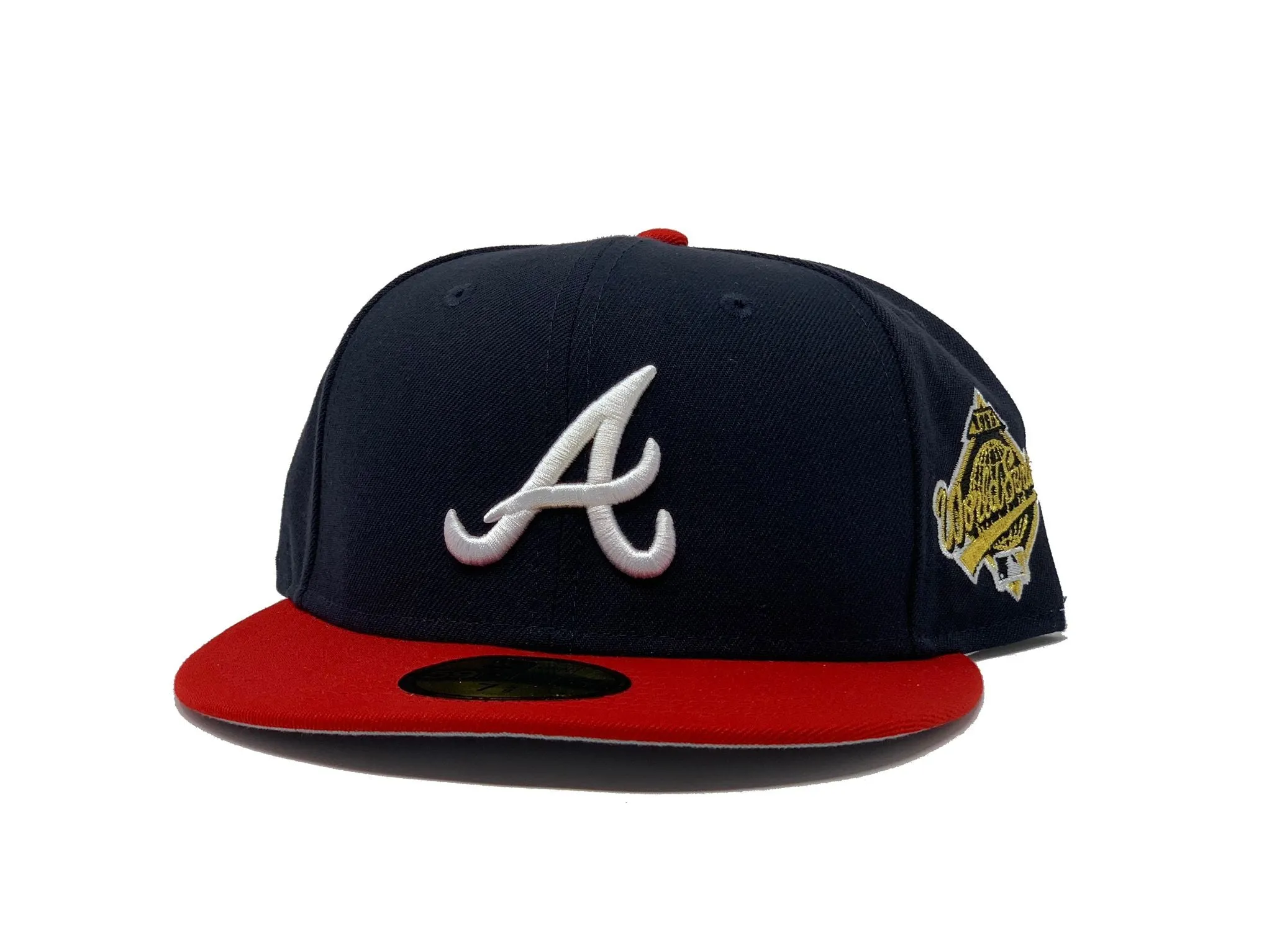 ATLANTA BRAVES ON FIELD 1995 WORLD SERIES GRAY BRIM NEW ERA FITTED HAT