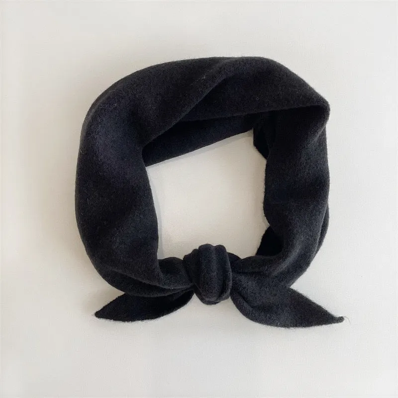 Billy Bamboo // Fuzzy Wool Cravat Scarf Black