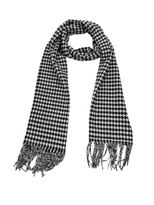 Black and White Fashion Style Plaid Wool Scarf