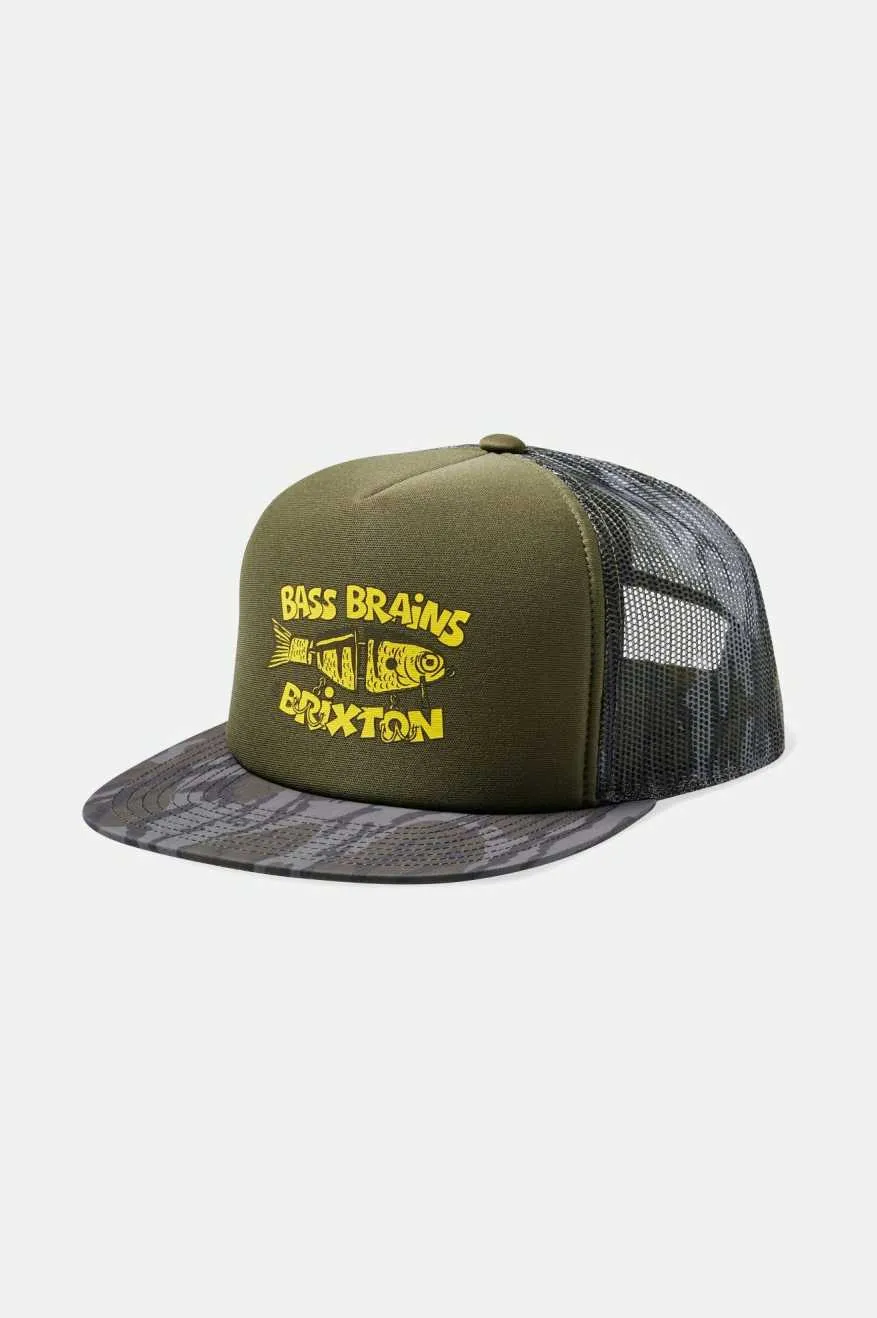 BRIXTON BASS BRAINS BAIT HP TRUCKER HAT - BB CAMO