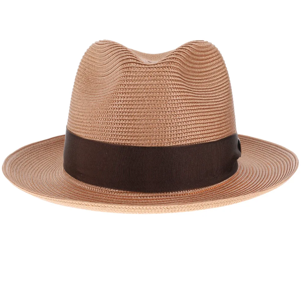 Burgundy Straw Fedora Hat