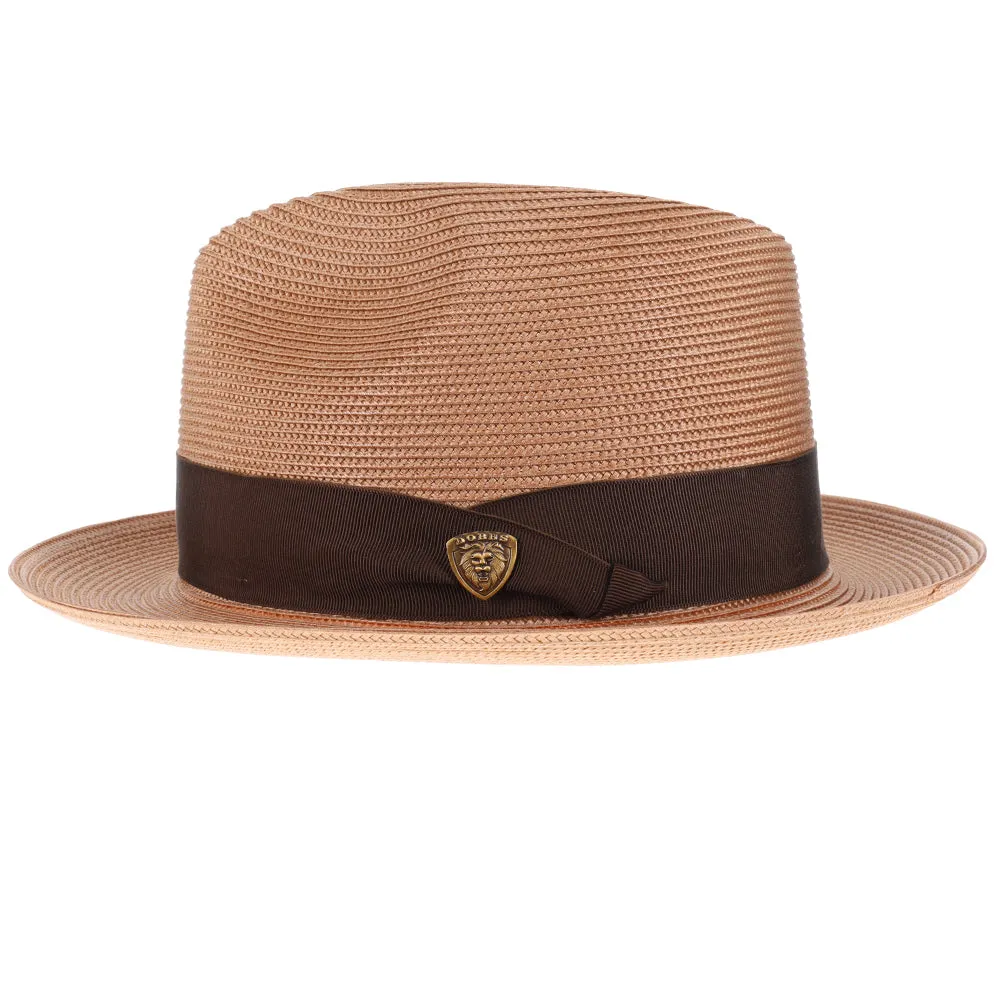 Burgundy Straw Fedora Hat