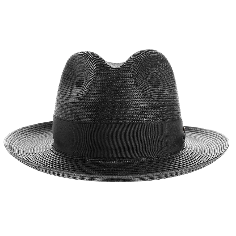 Burgundy Straw Fedora Hat