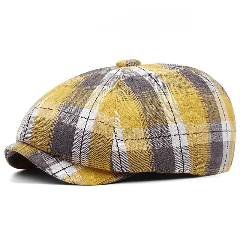 Camus Retro Tartan Newsboy Cap