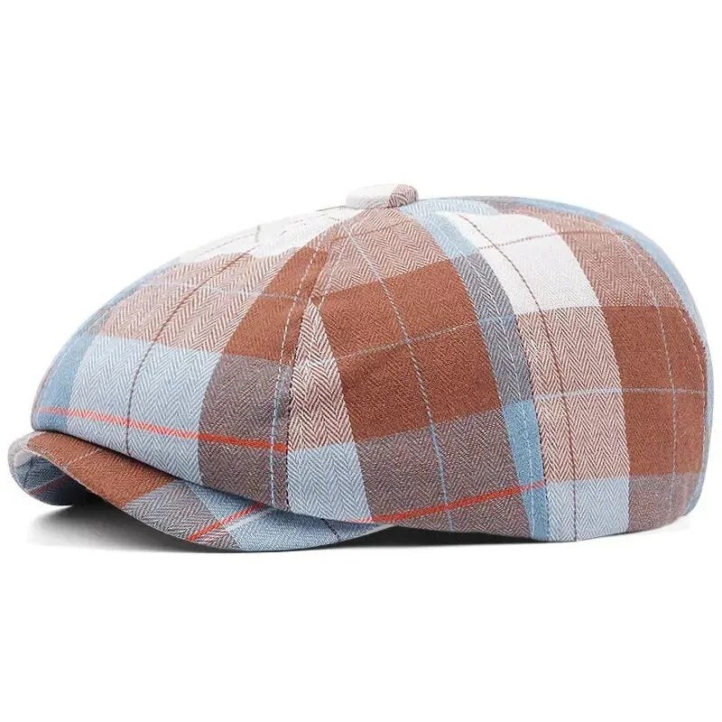 Camus Retro Tartan Newsboy Cap