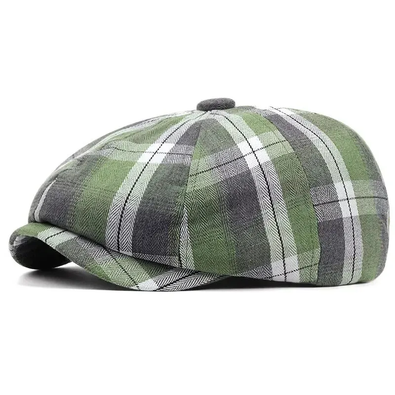 Camus Retro Tartan Newsboy Cap