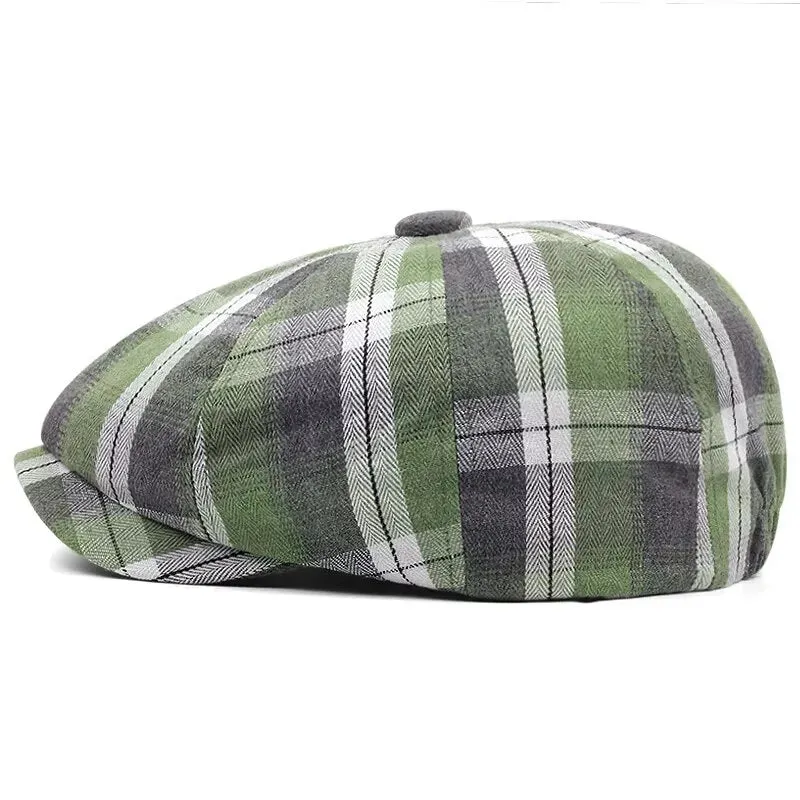 Camus Retro Tartan Newsboy Cap