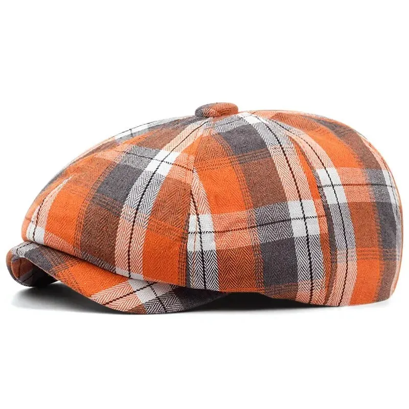 Camus Retro Tartan Newsboy Cap