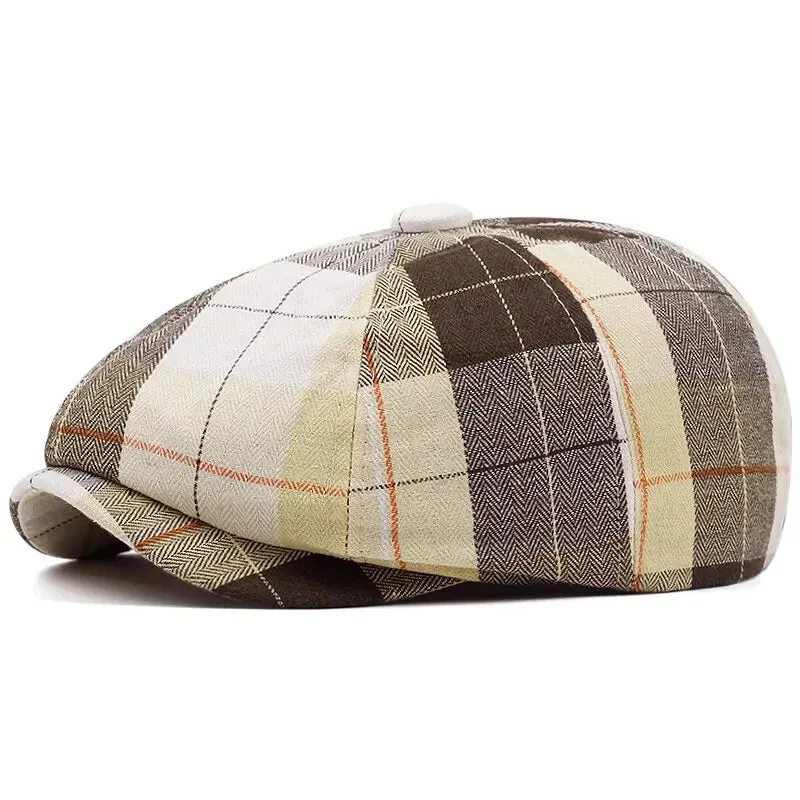 Camus Retro Tartan Newsboy Cap