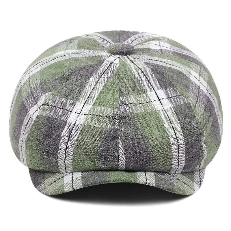 Camus Retro Tartan Newsboy Cap