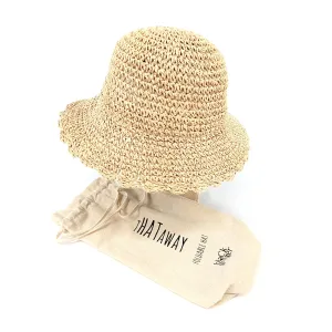 Childs Crochet Style Foldable Hat - Cream