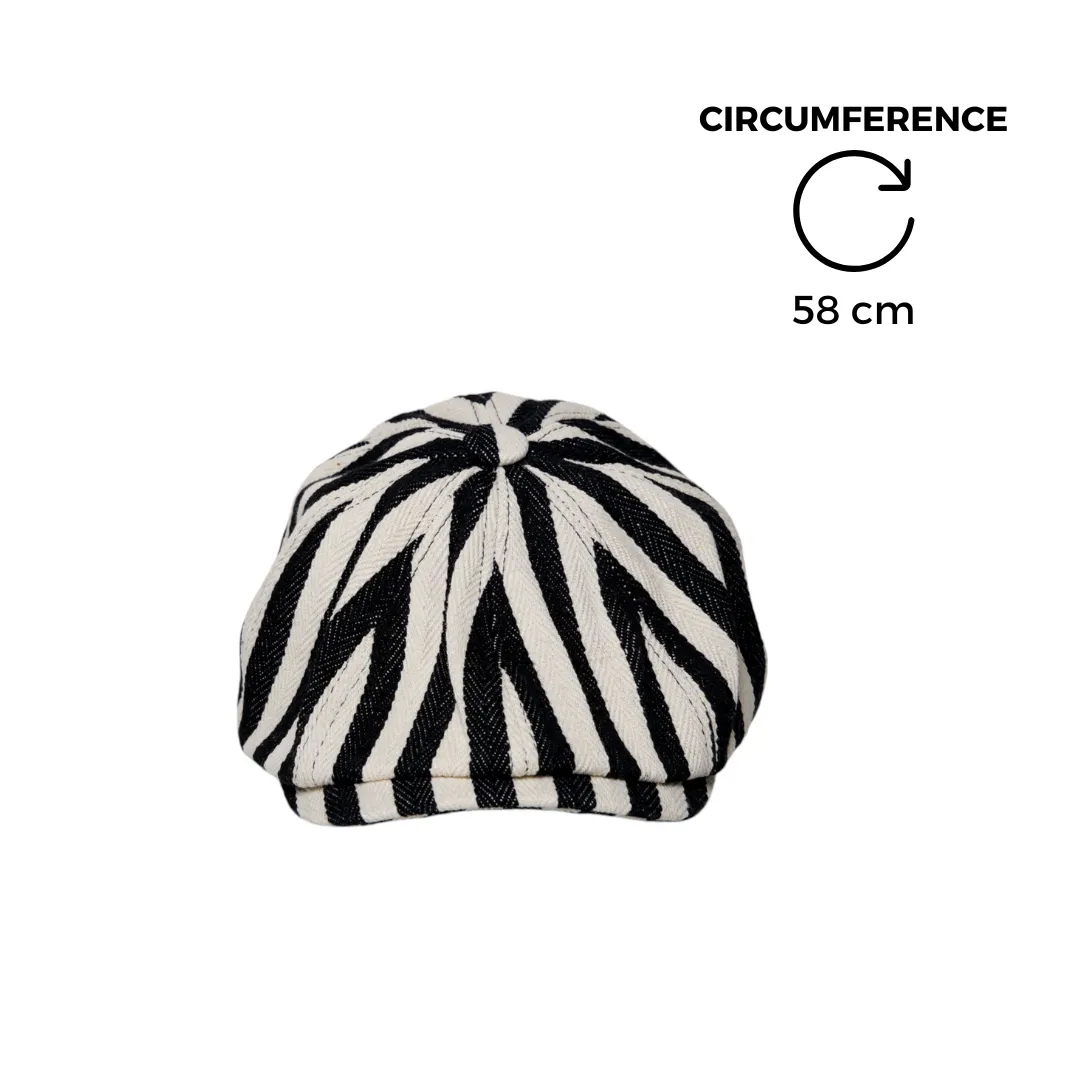 Chokore Striped Retro Western Newsboy Cap (Black)