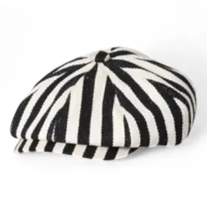 Chokore Striped Retro Western Newsboy Cap (Black)