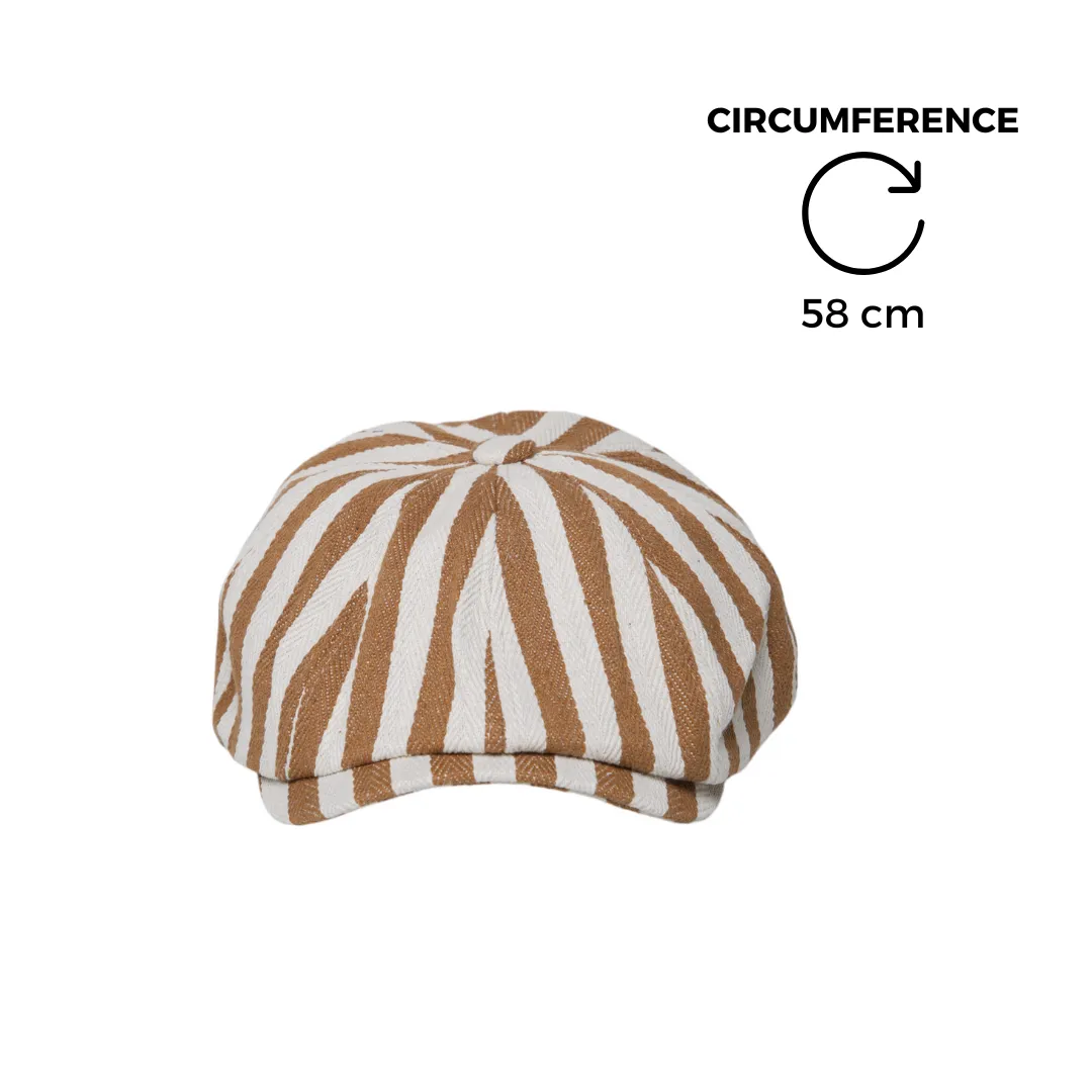 Chokore Striped Retro Western Newsboy Cap (Camel)