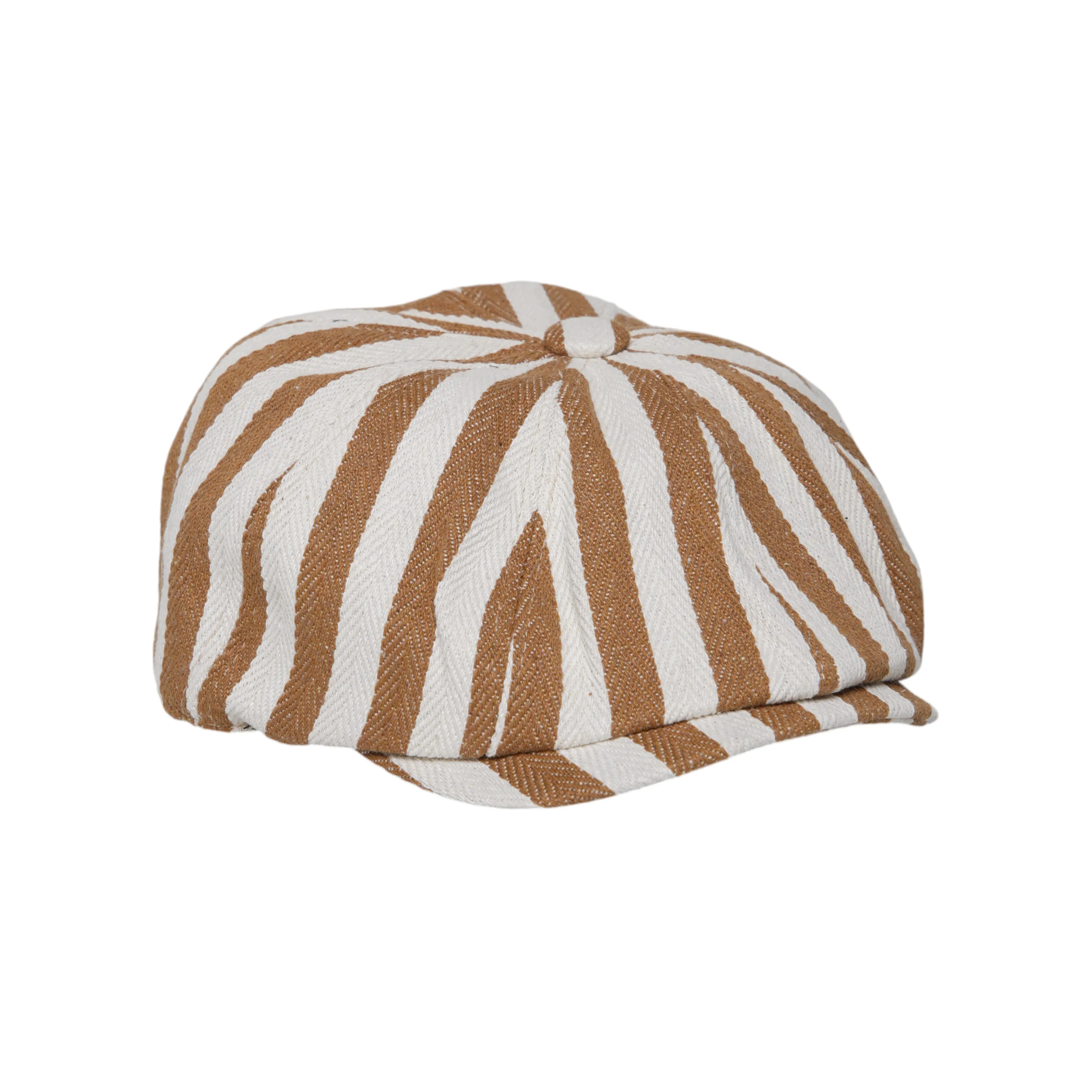 Chokore Striped Retro Western Newsboy Cap (Camel)