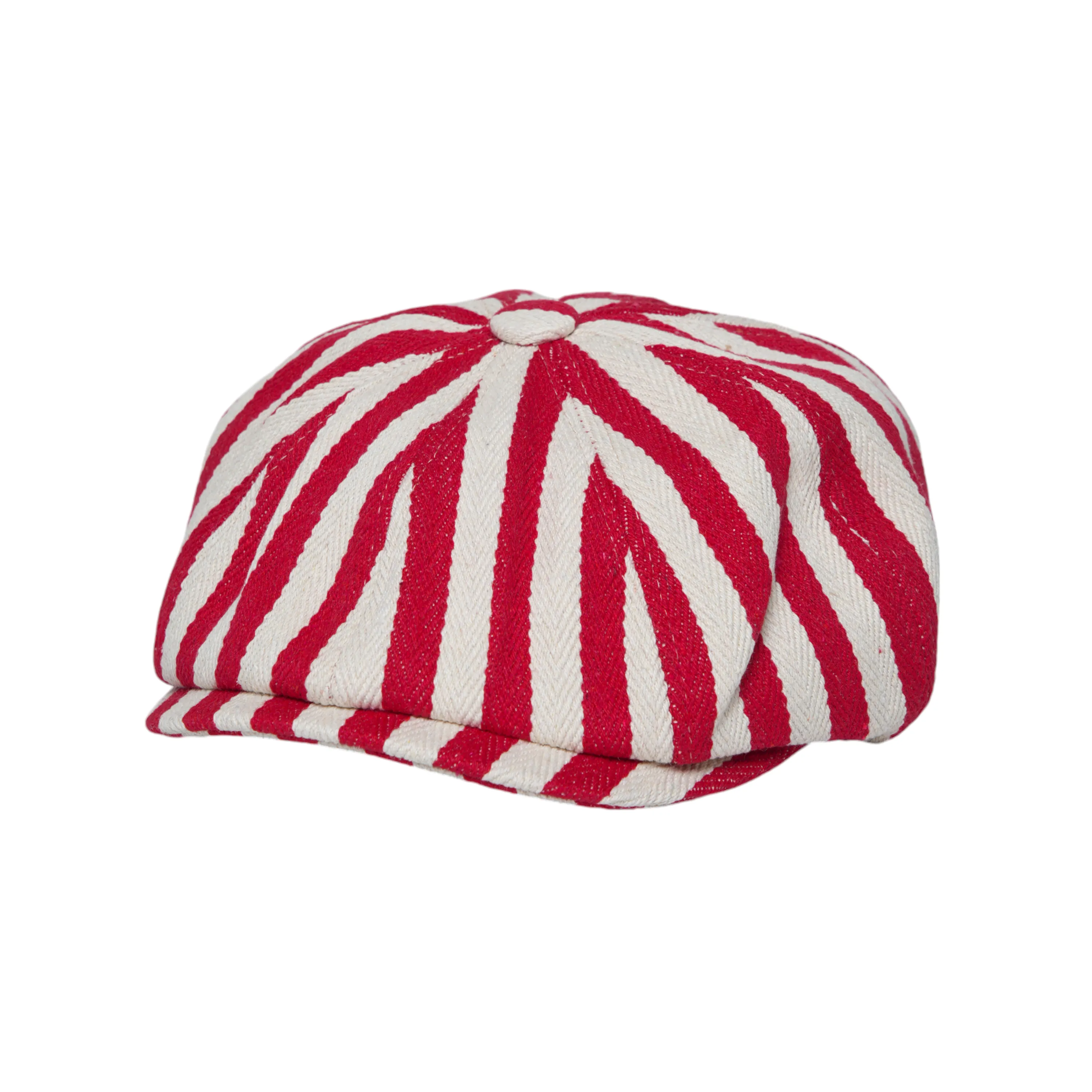 Chokore Striped Retro Western Newsboy Cap (Red)