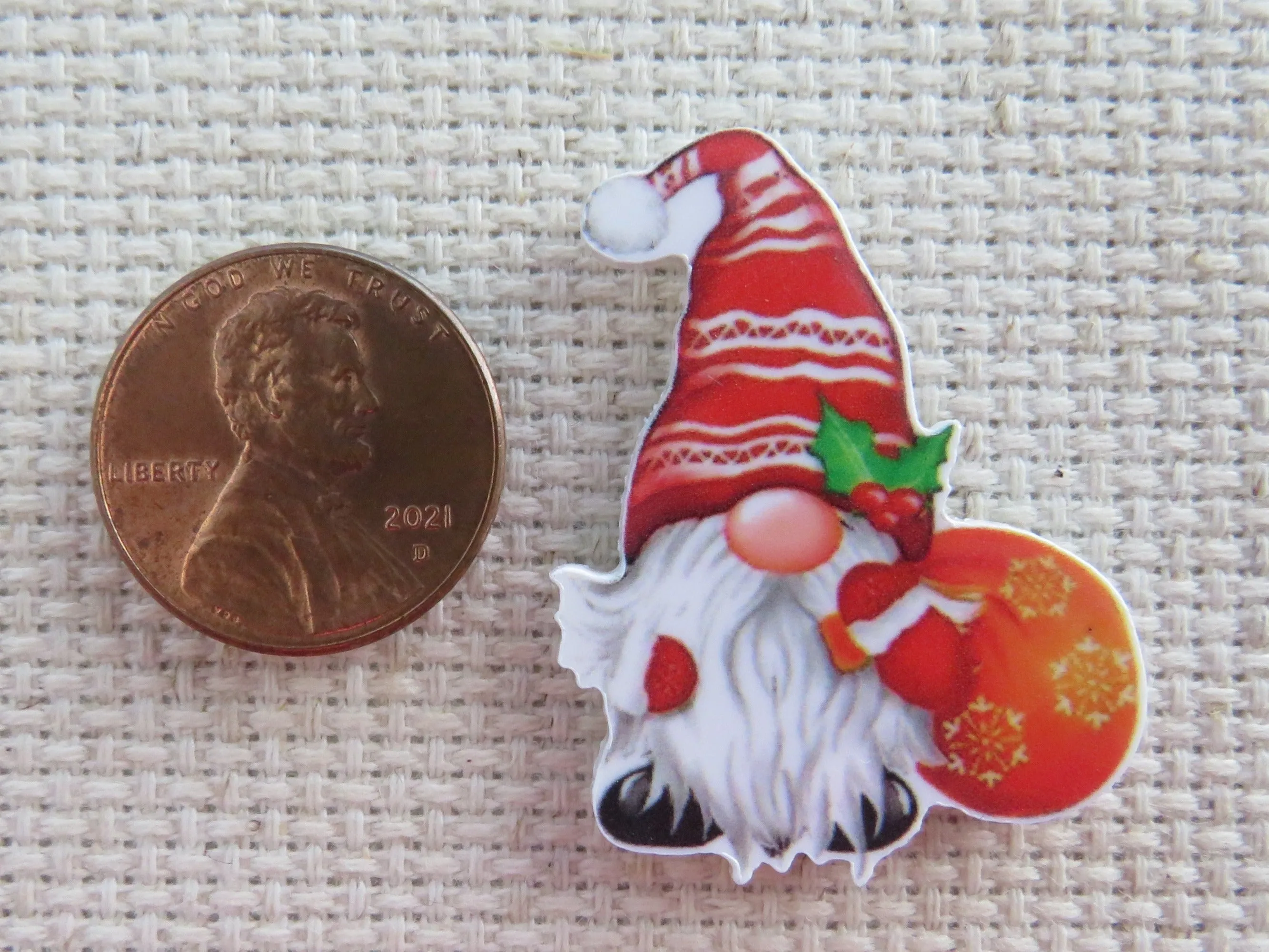 Christmas Gnome Carrying a Bag of Gifts Needle Minder, Cover Minder, Magnet