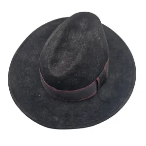 Cintelli & Galluzzo Womens OS 100% Wiil Portland Fedora Hat Black Felt