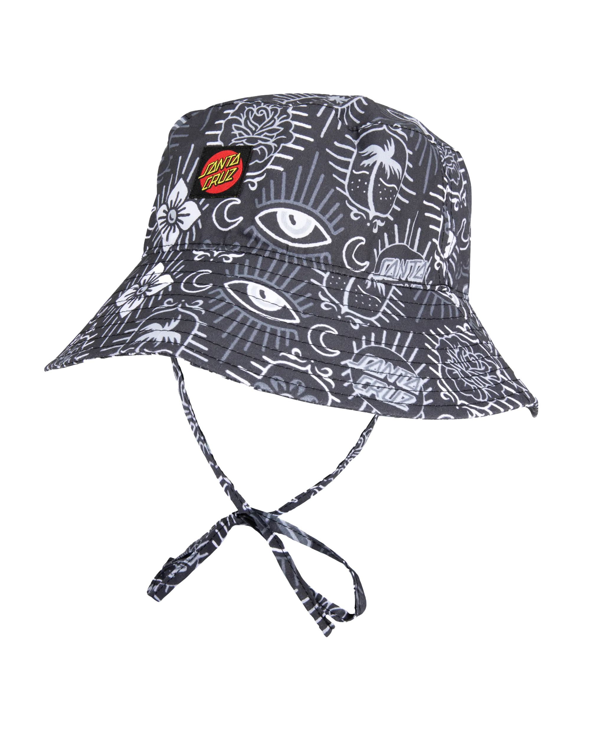 Classic Tie Bucket Hat in Black Patchwork