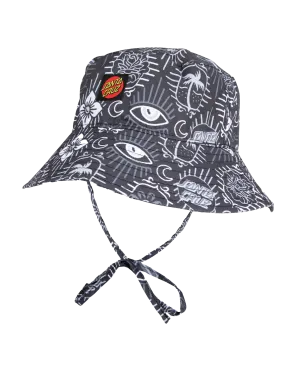 Classic Tie Bucket Hat in Black Patchwork