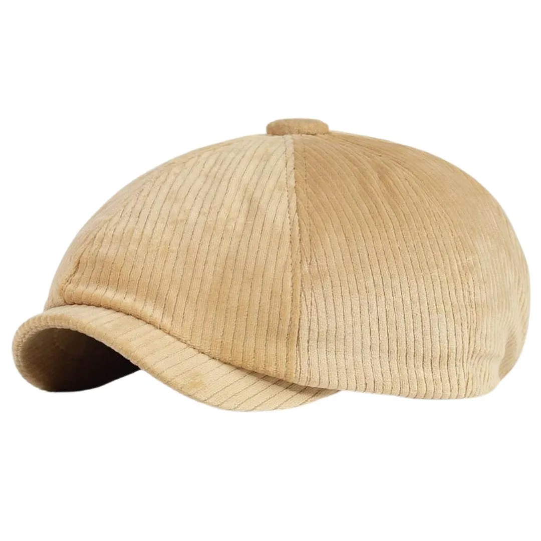 Corduroy Newsboy Retro Cap