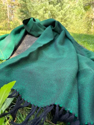 Dark green wool scarf