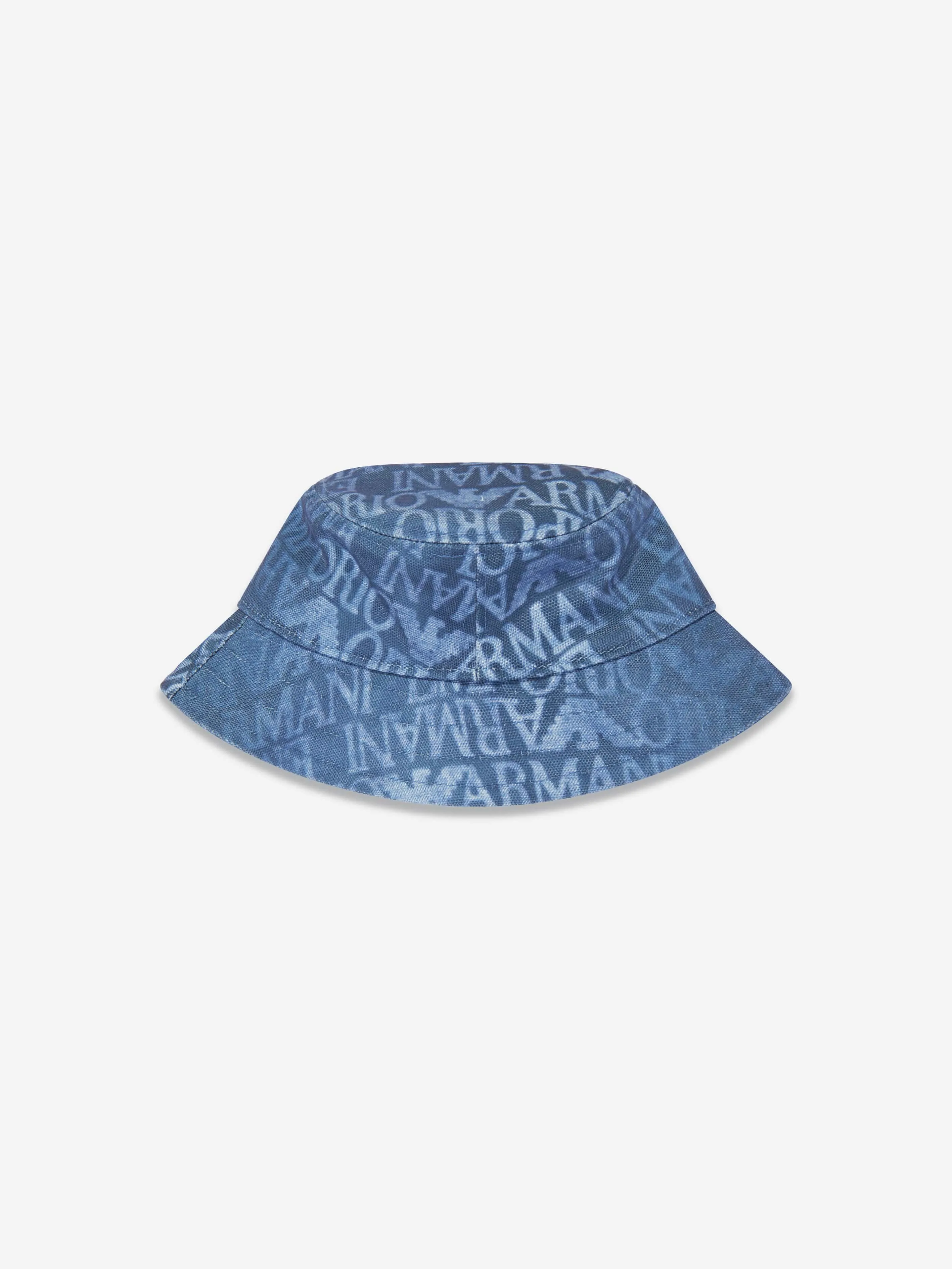 Emporio Armani Kids Logo Bucket Hat in Blue