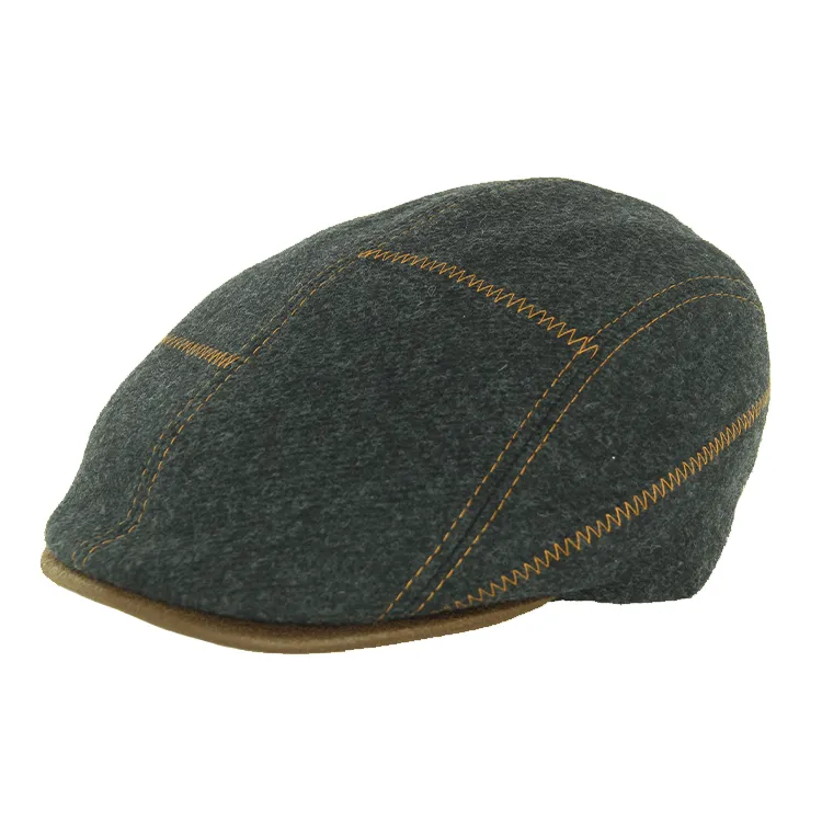 Fléchet 8 Pce Wool Blend Patchwork Cap  - Noir