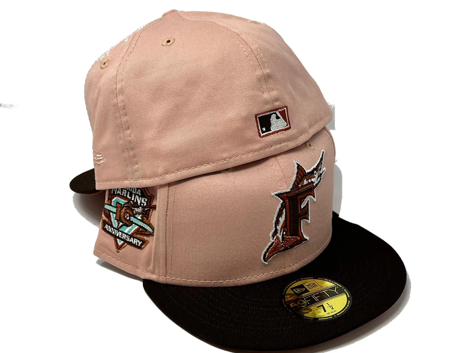 FLORIDA MARLINS 10TH ANNIVERSARY "BLUSH COLLECTION" FALL ORANGE BRIM NEW ERA FITTED HAT