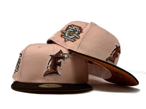 FLORIDA MARLINS 10TH ANNIVERSARY "BLUSH COLLECTION" FALL ORANGE BRIM NEW ERA FITTED HAT