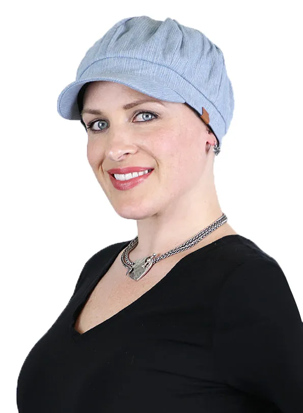 Forever In Blue Jeans Denim Newsboy Cap for Women