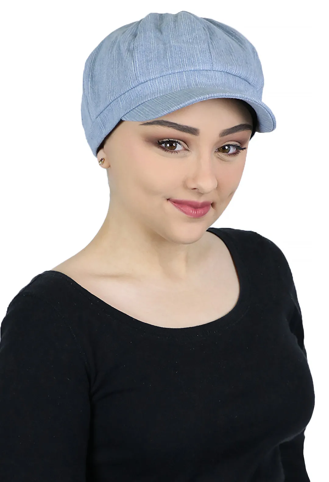 Forever In Blue Jeans Denim Newsboy Cap for Women