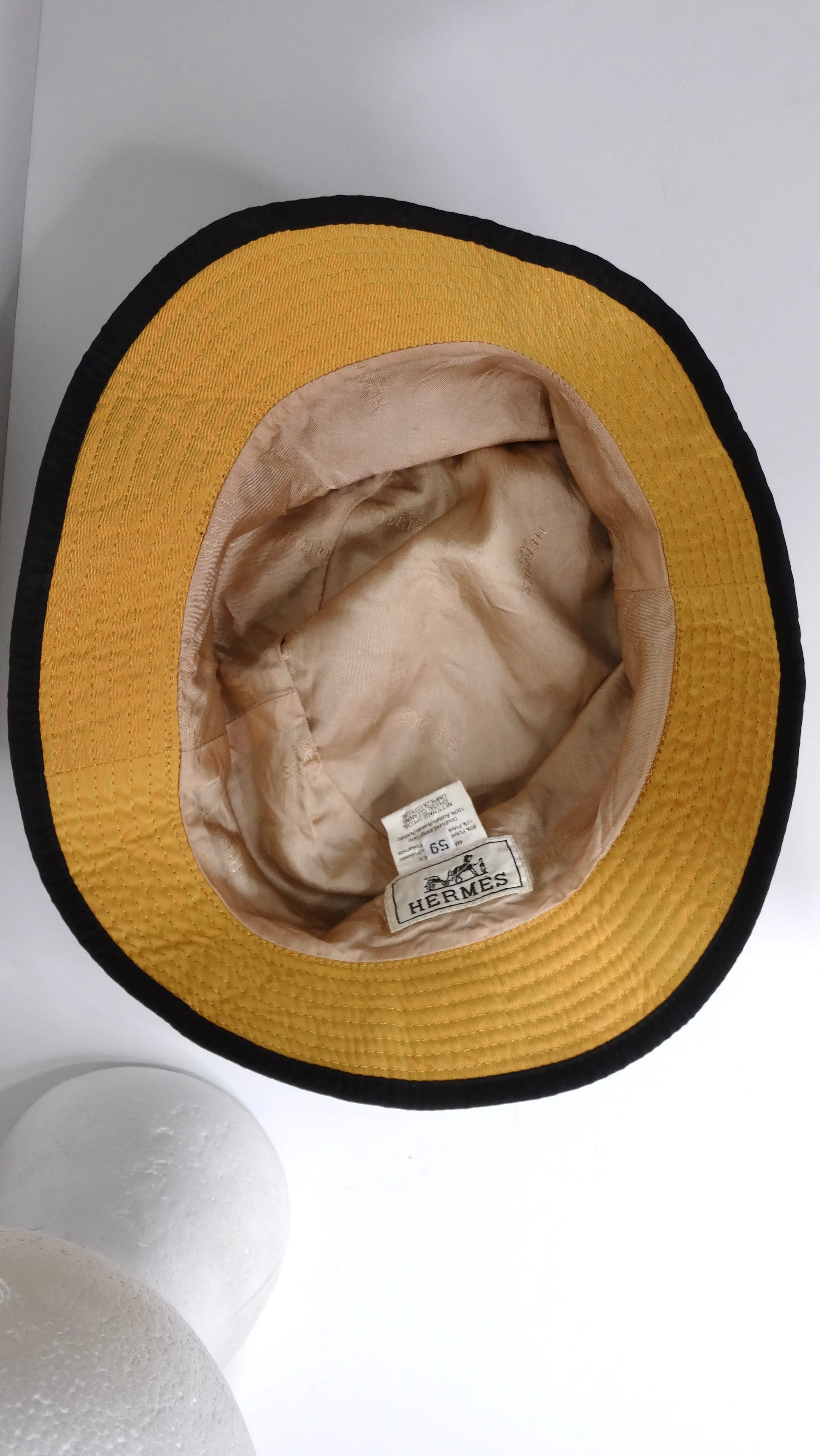 Hermes Black and Orange Embroidered 'H' Bucket Hat