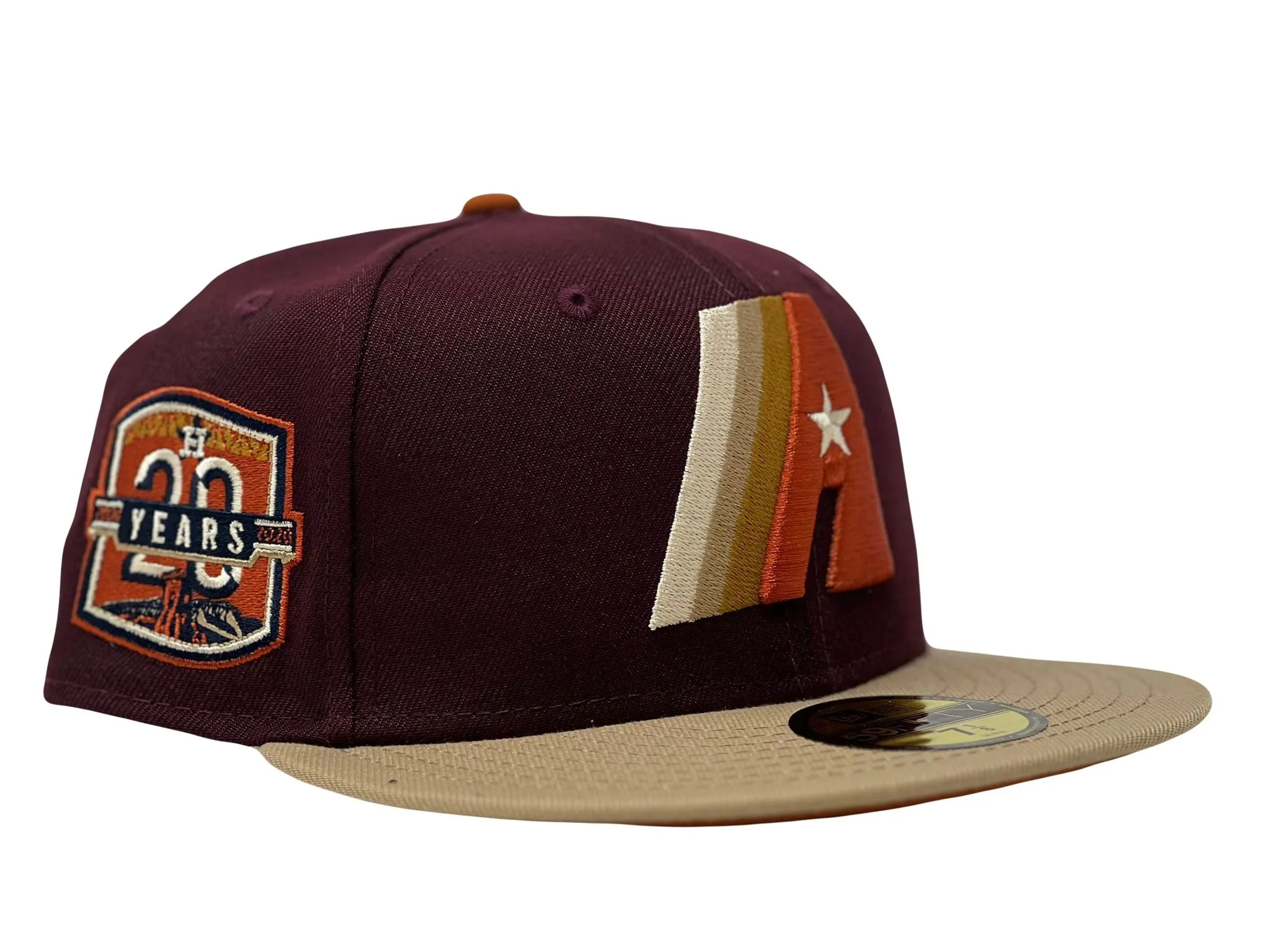 Houston Astros 20th Anniversary Rust Orange Brim 59Fifty New Era Fitted Hat