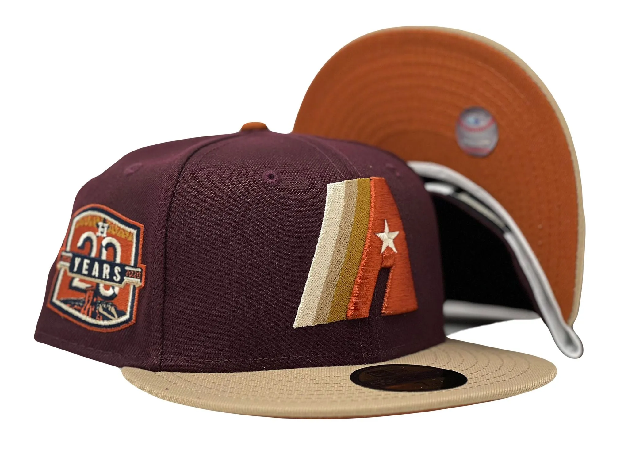 Houston Astros 20th Anniversary Rust Orange Brim 59Fifty New Era Fitted Hat