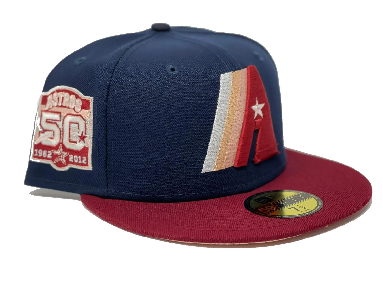 HOUSTON ASTROS 50TH ANNIVERSARY "BLOOD MOON" COLLECTION PEACH BRIM NEW ERA FITTED HAT