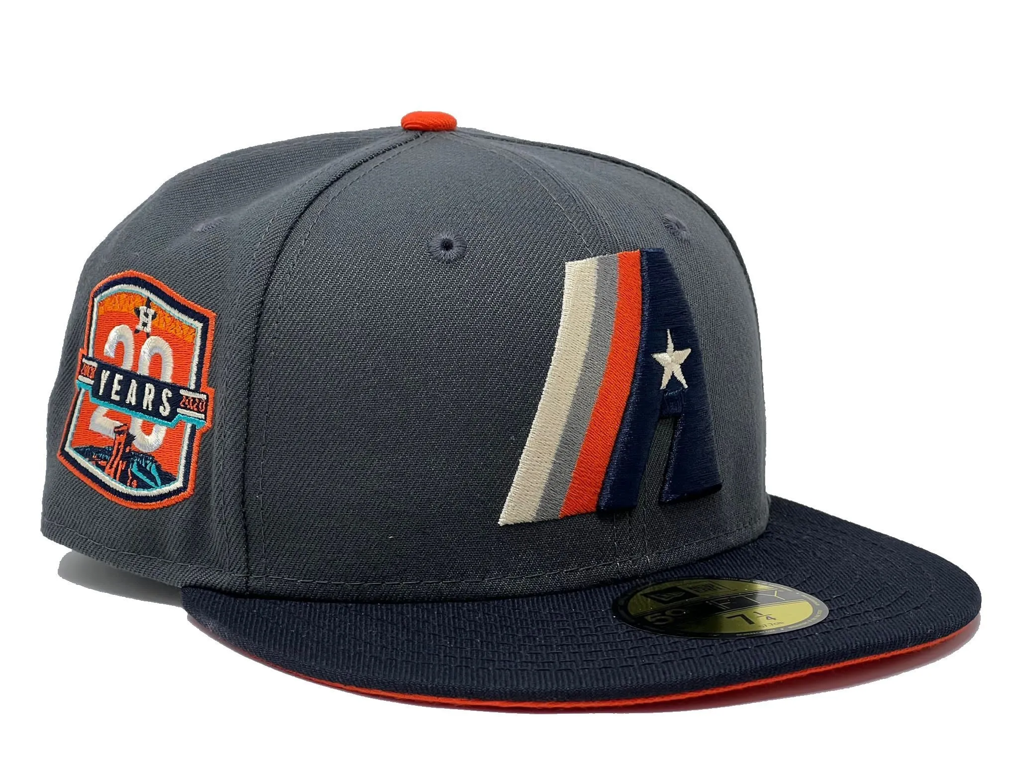 HOUSTON ASTROS "DARK GRAY DOME" ORANGE BRIM NEW ERA FITTED HAT