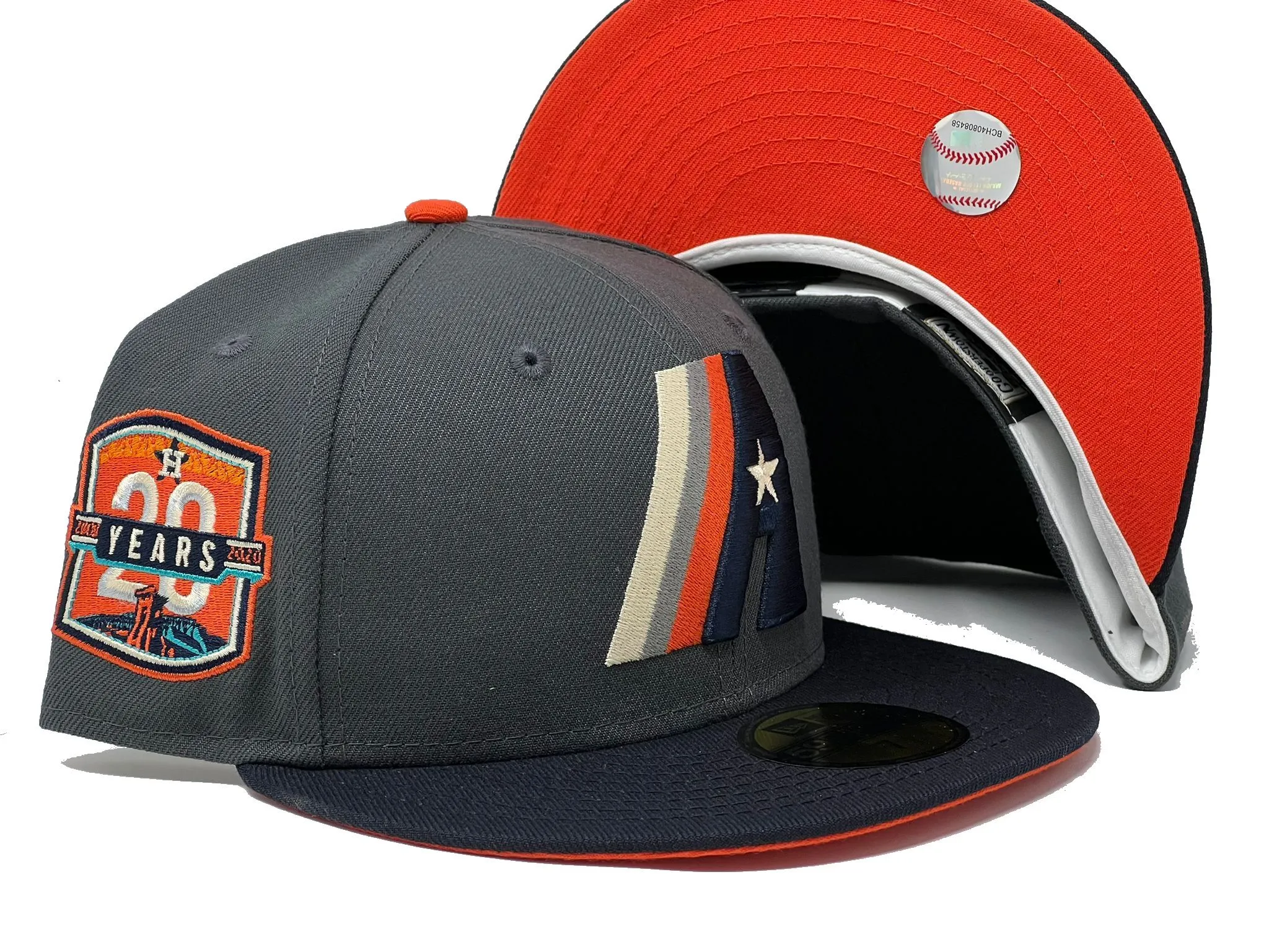 HOUSTON ASTROS "DARK GRAY DOME" ORANGE BRIM NEW ERA FITTED HAT