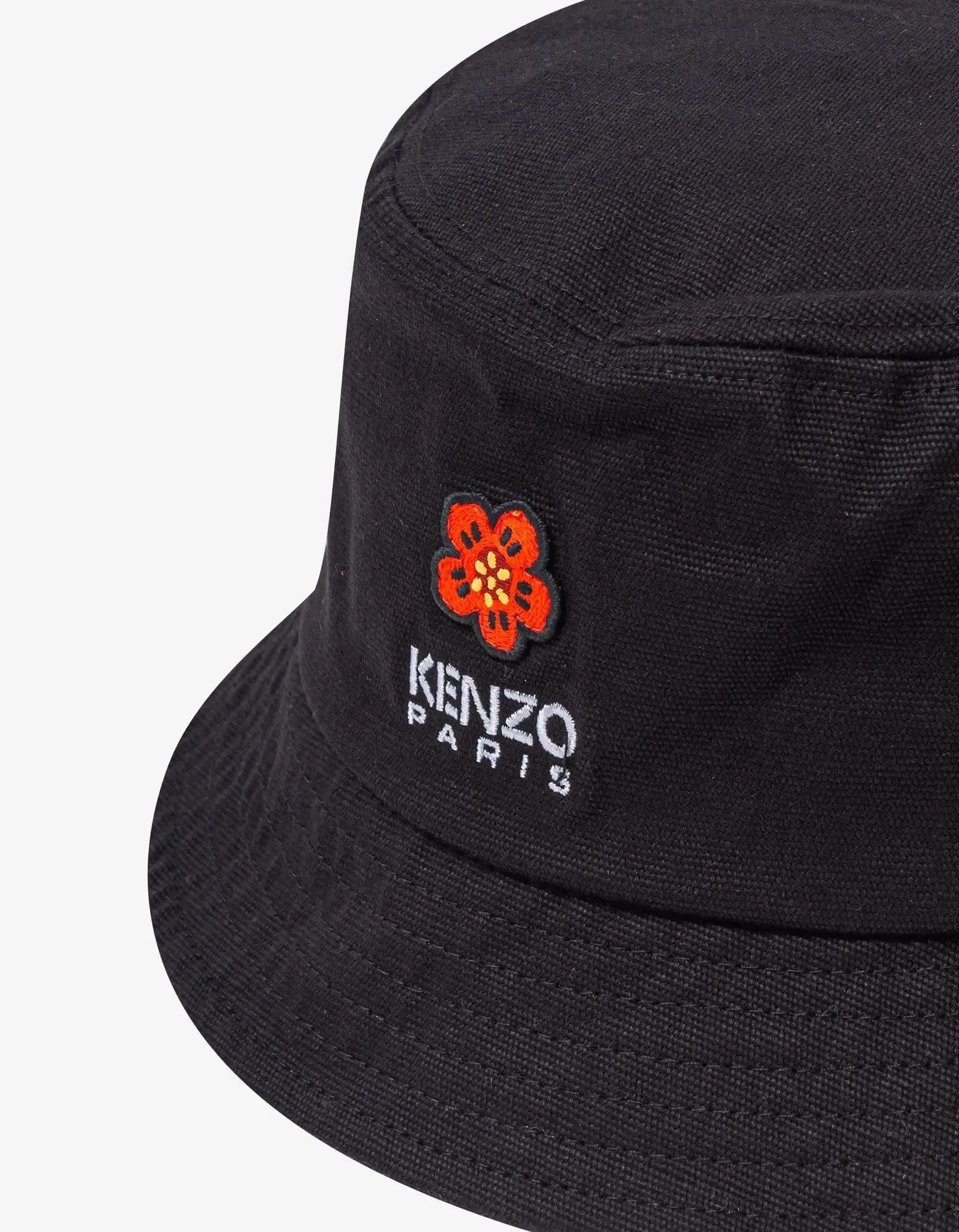 Kenzo Black 'Boke Flower' Crest Bucket Hat