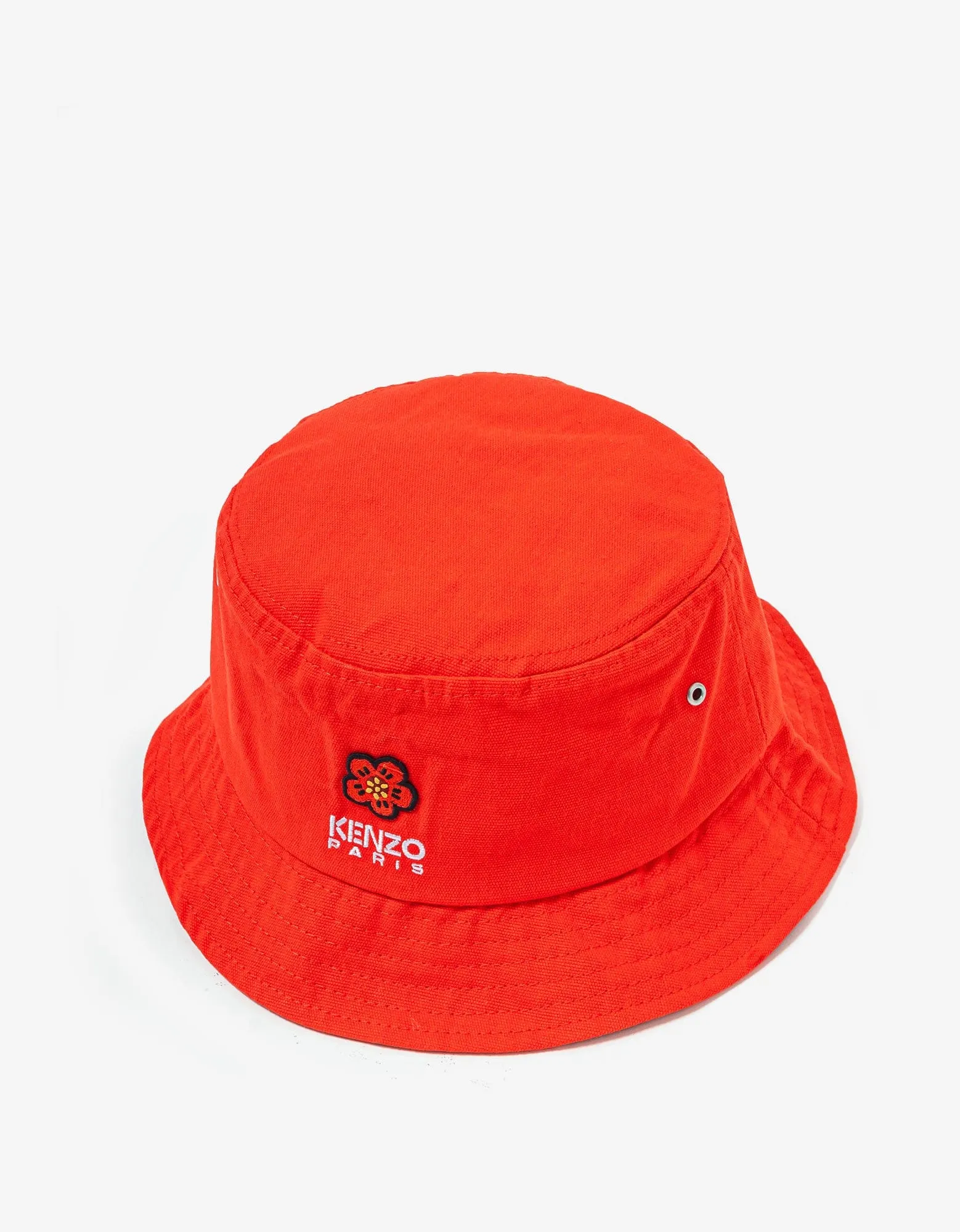 Kenzo Red 'Boke Flower' Crest Bucket Hat