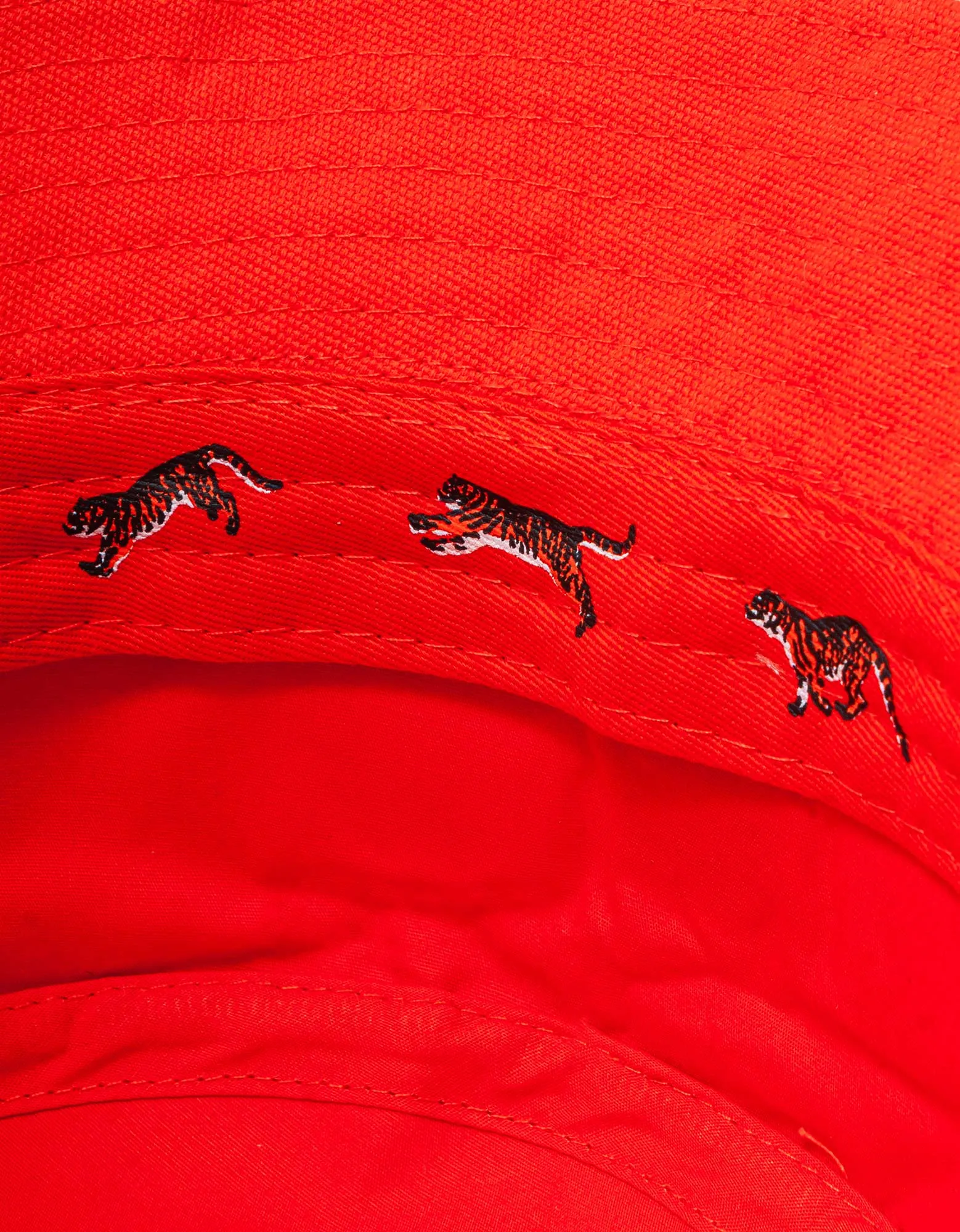 Kenzo Red 'Boke Flower' Crest Bucket Hat