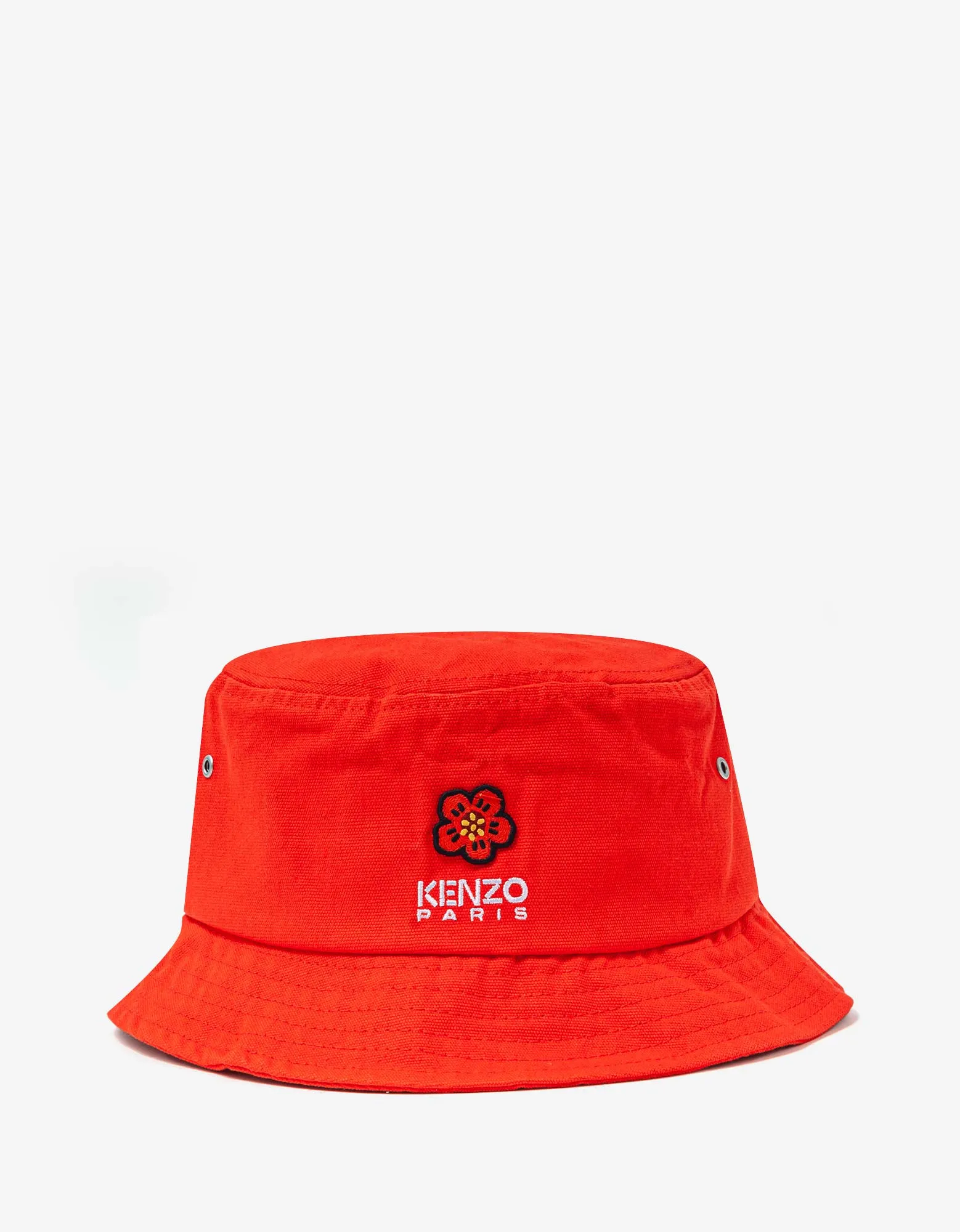 Kenzo Red 'Boke Flower' Crest Bucket Hat