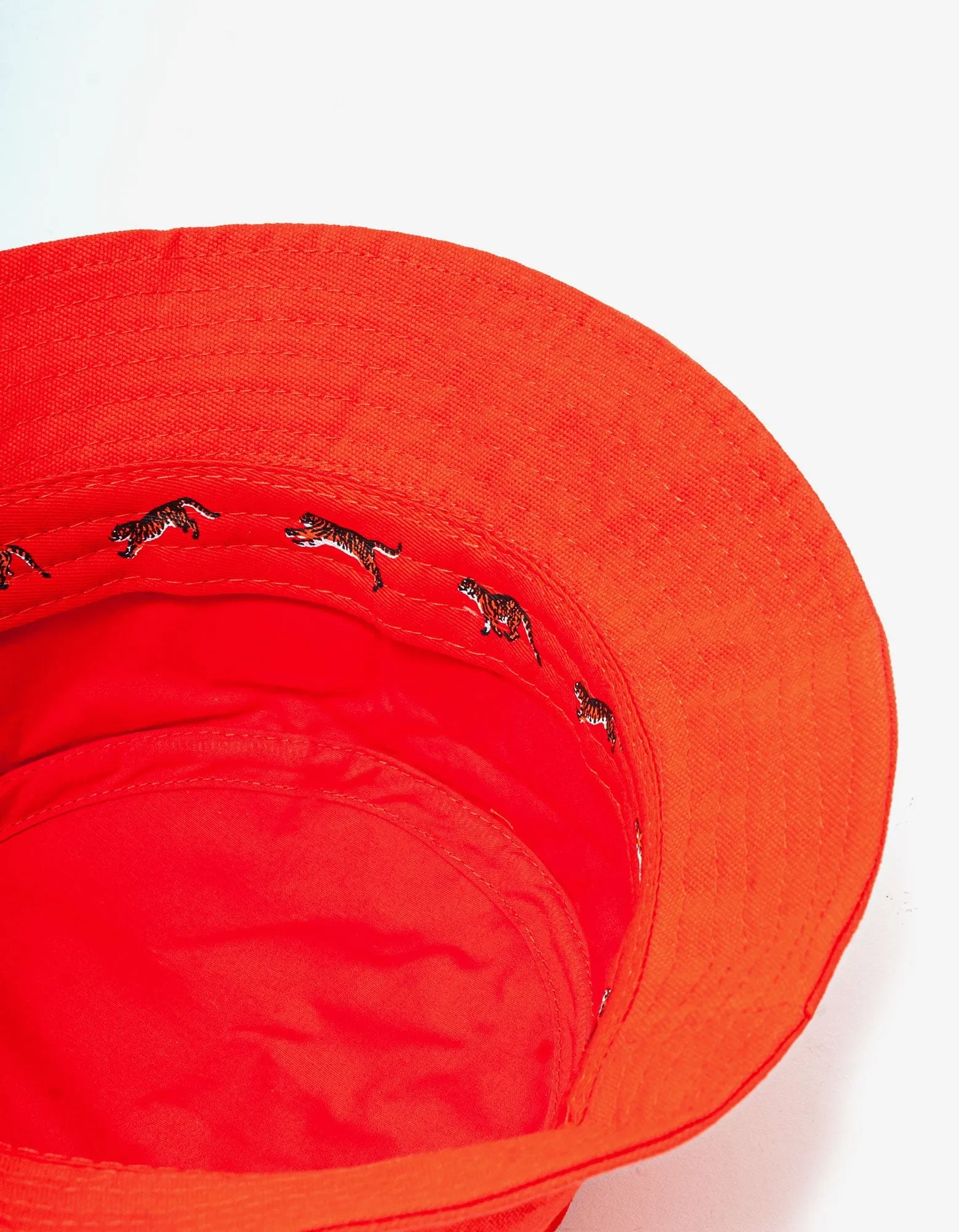 Kenzo Red 'Boke Flower' Crest Bucket Hat