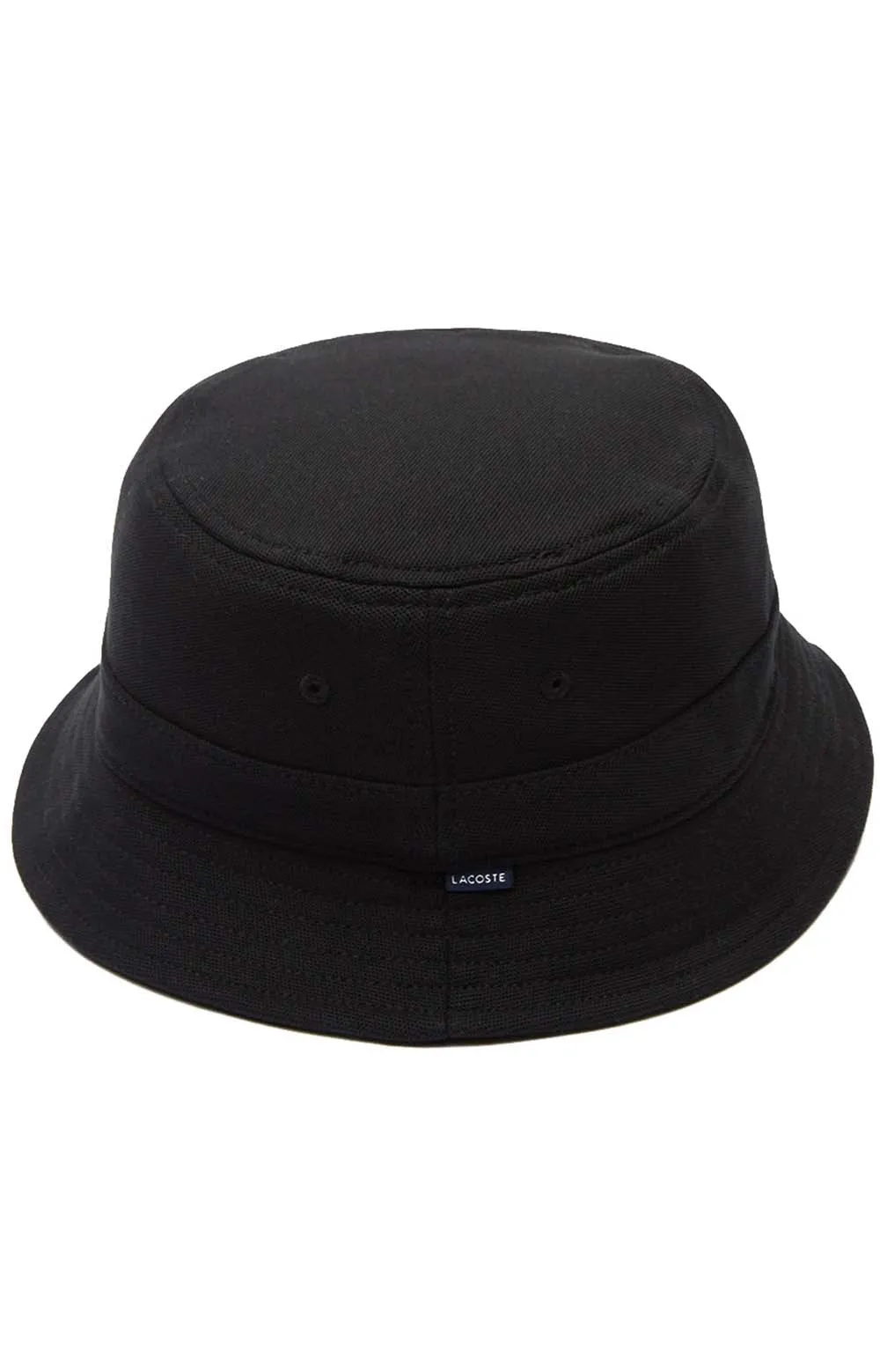 Lacoste Organic Cotton Piqué Bucket Hat - Black