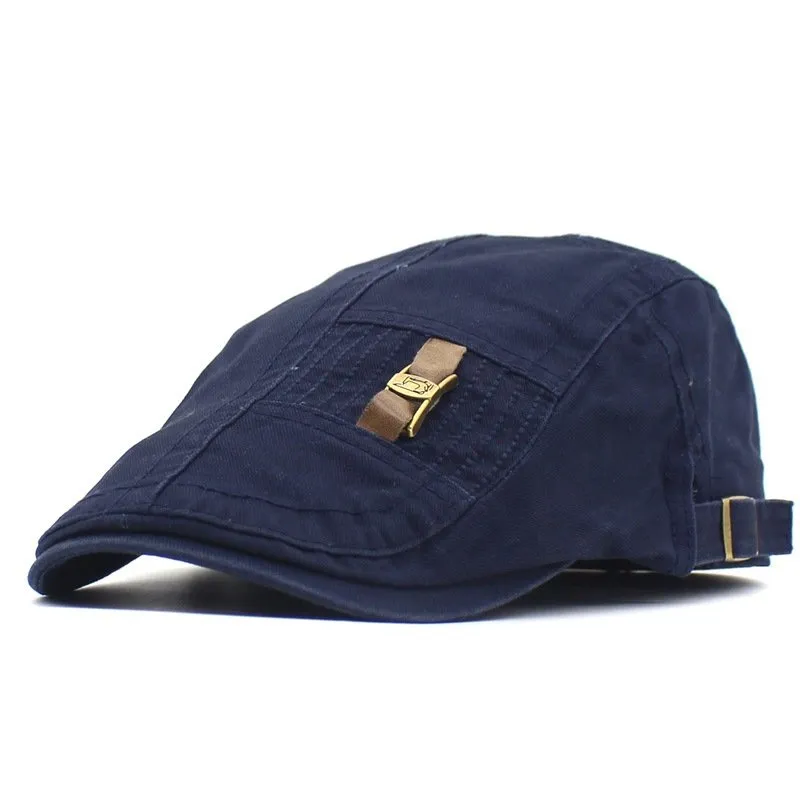 Leather Strap Flat Cap