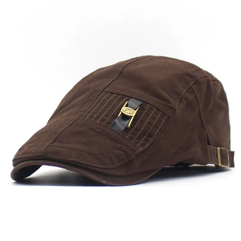 Leather Strap Flat Cap