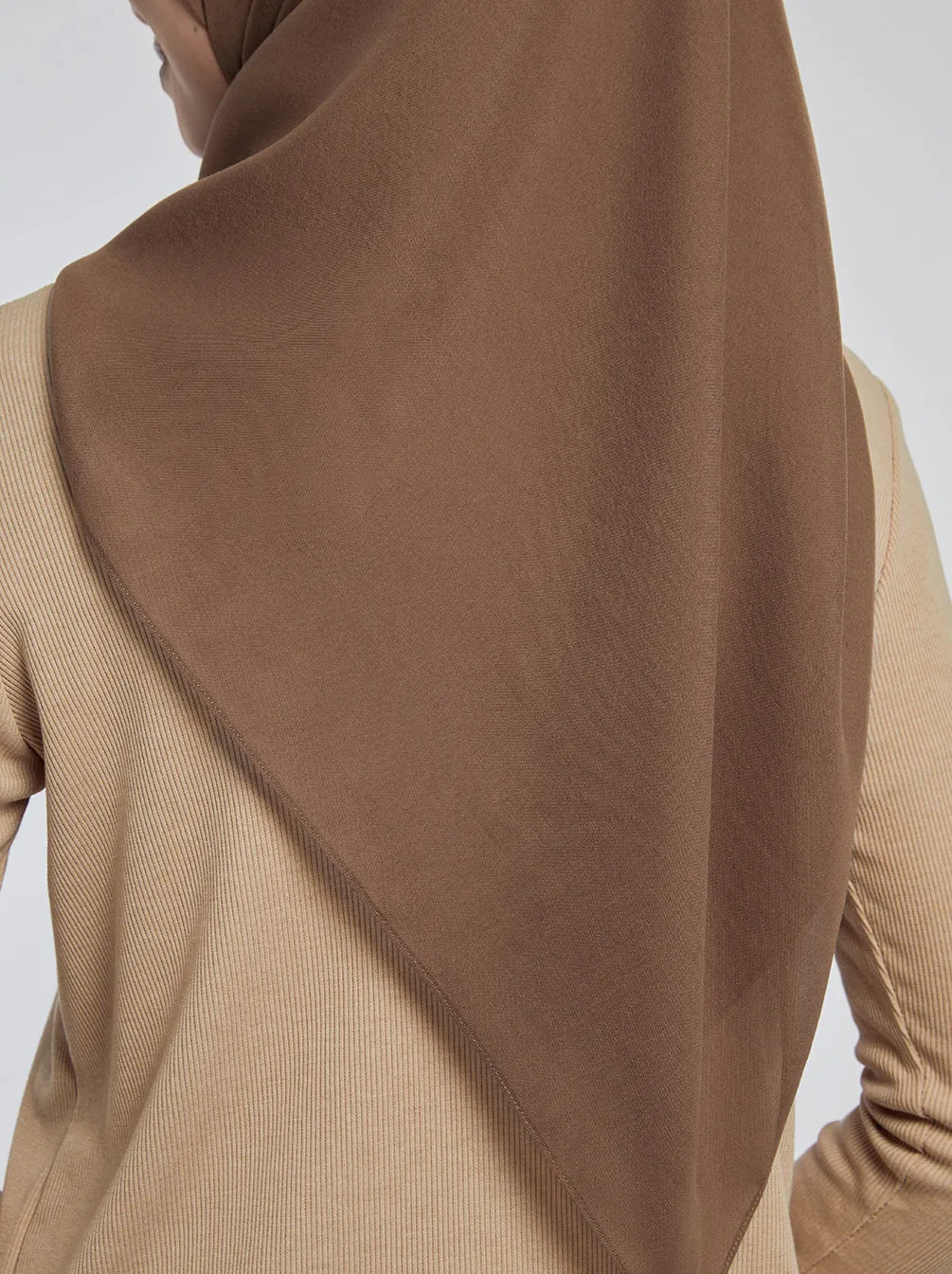 LIGHT VOILE SCARF PLAIN BROWN