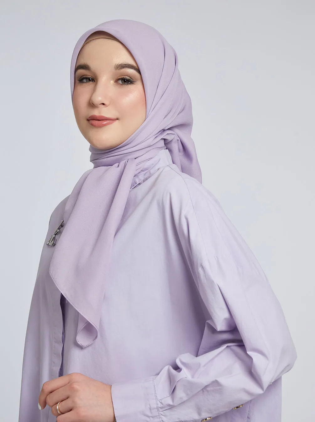 LIGHT VOILE SCARF PLAIN LILAC