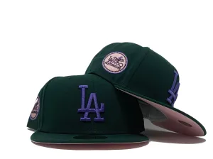 LOS ANGELES DODGERS 1980 ALL STAR GAME DARK GREEN PINK BRIM NEW ERA FITTED HAT