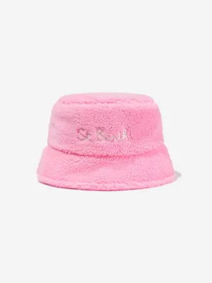 MC2 Saint Barth Girls Sherpa Bucket Hat in Pink